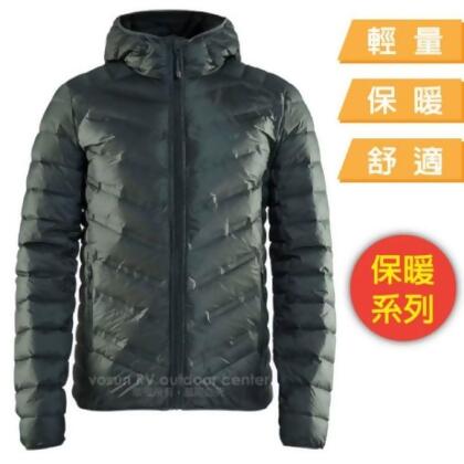 【Craft】男 超輕防潑水高彈性保暖羽絨連帽外套夾克.適登山健行賞雪旅遊/1908006-675000 墨綠 
