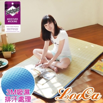 【LooCa】吸濕排汗5cm透氣兩用輕便式床墊/野餐墊/露營墊-3尺(單人床墊-2色選)-送收納袋 