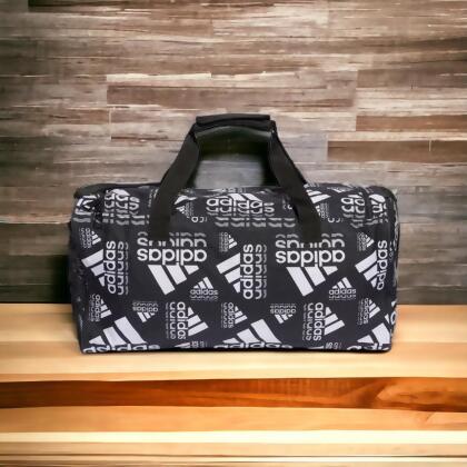 adidas Negro Maleta 滿版旅行袋 運動包 IJ5645