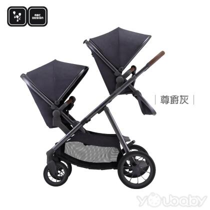 (friDay限定)ABC Design GT 百變三人座手推車 -雙人推車 (尊爵灰) /雙胞雙人手推車