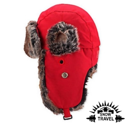 【SNOW TRAVEL】男女款 極地保暖遮耳帽.毛帽.飛行帽.可調式保暖護耳/內裏柔細刷毛/AR-55 紅 