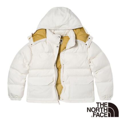 【The North Face】女新款 防風防潑水可拆式連帽羽絨外套.適登山健行/7QVW-N3N 白色 