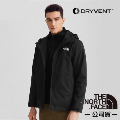 【The North Face】男 ARROWOOD 兩件式防水排濕耐磨登山連帽外套(亞洲版型)7WAH-JK3 黑 N 
