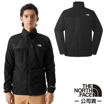 【The North Face】男 拼接舒適保暖立領POLARTEC抓絨外套/夾克.舒適立領/83OS-JK3 黑 