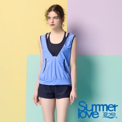 夏之戀SUMMERLOVE 連帽大女四件式泳衣S24704 