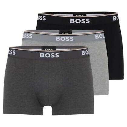 【HUGO BOSS】2024男時尚合身炭黑灰色四角內著混搭3件組【預購】 