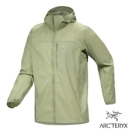 【ARCTERYX 始祖鳥】男 Squamish防潑水防風超輕薄連帽風衣外套/X000007411-30752 卡洛斯綠 