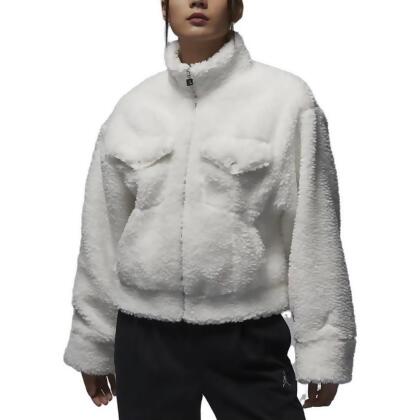 【SPLY】NIKE W Jordan Jacket 羔羊毛 短版 白 FD7169-133 