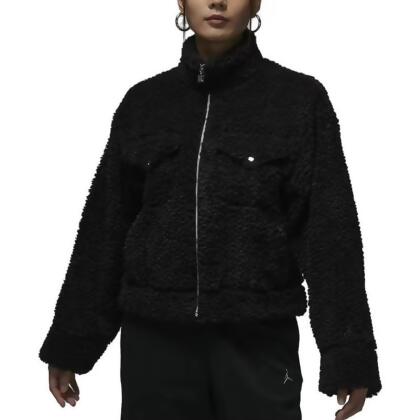 【SPLY】NIKE W Jordan Jacket 羔羊毛 短版 黑 FD7169-010 