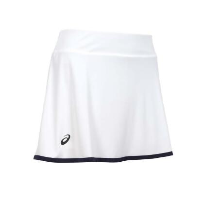 ASICS 女針織短裙-褲裙 訓練 三分裙 網球 亞瑟士 白丈青 