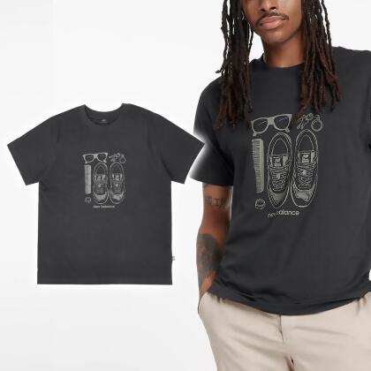 New Balance 短袖 Sport Essentials Graphic Tee 男款 黑 綠 純棉 短T 棉T NB MT43902BK 
