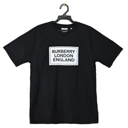 BURBERRY 8084348 MARGOT 經典LOGO印花棉質短袖T恤.黑 