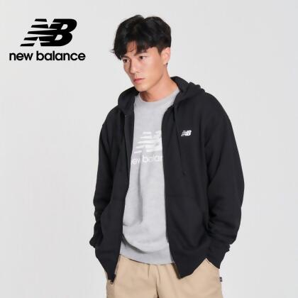 【New Balance】刺繡NB休閒連帽外套_MJ41501BK_男性_黑色【官方直營】 
