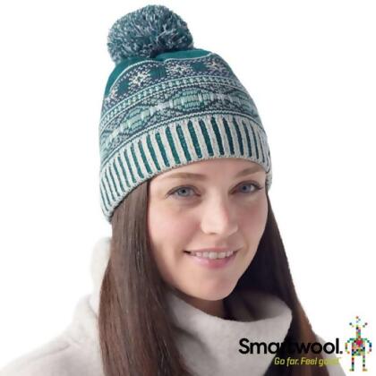 【SmartWool】美麗諾羊毛 Chair Lift 毛球保暖毛帽.針織羊毛帽/SW018120-L85 翡翠綠 