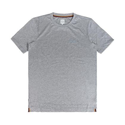 PAUL SMITH草寫層次LOGO刺繡設計有機棉圓領短袖T恤(男款/灰) 