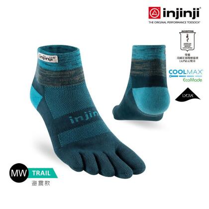 injinji Trail野跑避震吸排五趾短襪_午夜藍 