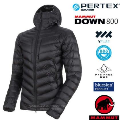 【MAMMUT 長毛象】男 Broad Peak 輕量保暖防風防潑連帽羽絨外套/1013-01140-00189 黑 