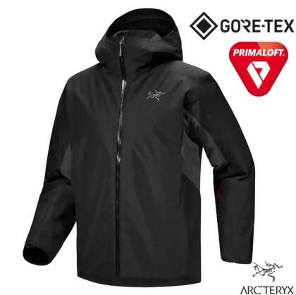 【ARCTERYX 始祖鳥】男 Solano Insulated防水防風透氣保暖連帽外套/X000008499 黑/墨灰 