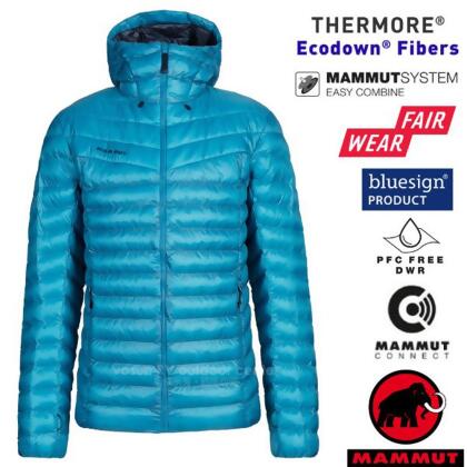 【MAMMUT 長毛象】男 Albula IN 輕量保暖防風連帽羽絨外套/1013-01780-50401 藍寶石 