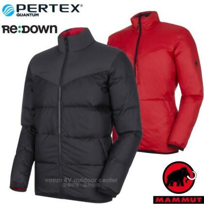 【MAMMUT 長毛象】男 Whitehorn 輕量保暖正反兩穿羽絨外套/1013-01060-00332 黑/速克達 