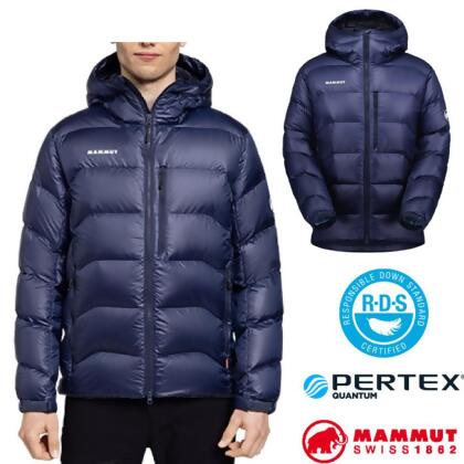 【MAMMUT 長毛象】男 Gravity 輕量保暖防風防潑連帽羽絨外套.夾克/1013-02630-5118 海洋藍 