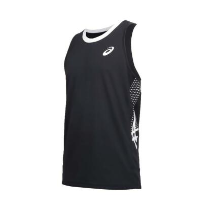 ASICS 男籃球背心-無袖上衣 休閒 吸濕排汗 亞瑟士 黑白 