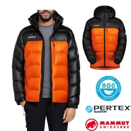 【MAMMUT 長毛象】男 Gravity 輕量保暖防風防潑連帽羽絨外套/1013-02630-3722 火熱紅/黑 
