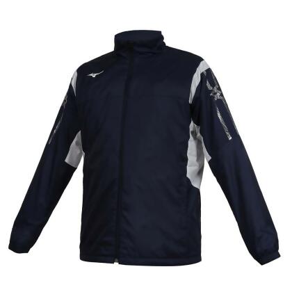 MIZUNO 男內刷毛防潑水防風外套-上衣 休閒 慢跑 訓練 美津濃 丈青白銀 