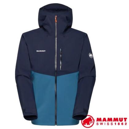 【MAMMUT 長毛象】男 輕量防水防風透氣外套.夾克.風衣.風雨衣/1010-29561-50554 深冰藍/海洋藍 