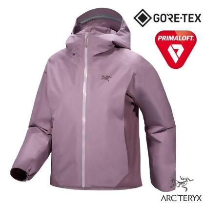 【ARCTERYX 始祖鳥】女 Solano 防風防水保暖透氣化纖連帽外套.夾克/X000009163 星界紫/深星界紫 