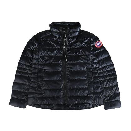 CANADA GOOSE CYPRESS圓標徽章LOGO立領設計輕量防撕裂再生尼龍羽絨外套(女款/黑) 