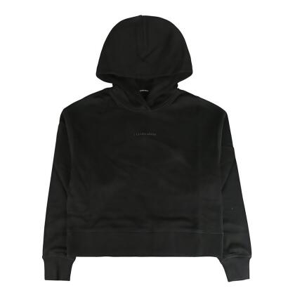 CANADA GOOSE Muskoka字母LOGO橡膠標設計純棉圓領落肩長袖連帽T恤(女款/黑) 