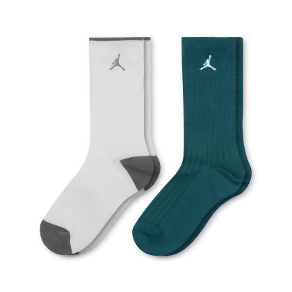 Nike 襪子 Jordan Lightweight 大童 女款 長襪 白灰綠 中筒 JD2343024GS-001 