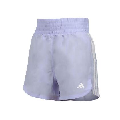 ADIDAS 女運動短褲-慢跑 訓練 五分褲 馬卡龍紫白 