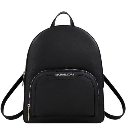 MICHAEL KORS Jaycee 荔枝紋皮革雙層後背包(黑色) 
