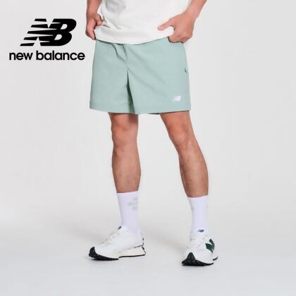【New Balance】刺繡小logo平織短褲_MS41517SAM_男性_薄荷綠【官方直營】 