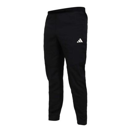 ADIDAS 男運動長褲-吸濕排汗 反光 休閒 慢跑 黑白 
