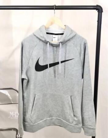 NIKE 男帽T 大勾經典 長袖上衣 黑 灰 CZ2426-063 