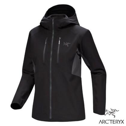 【ARCTERYX 始祖鳥】女 Psiphon 透氣防風耐磨軟殼連帽外套.登山健行夾克/X000009515 黑/墨灰 