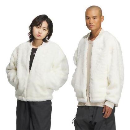  adidas 愛迪達 N FUR JKT U 毛絨外套 運動外套 男女 - JD3777 
