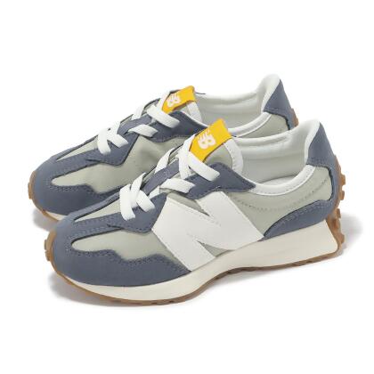 New Balance 休閒鞋 327 中童 寬楦 極地深灰 橄欖石 小朋友 麂皮 運動鞋 NB PH327SM-W