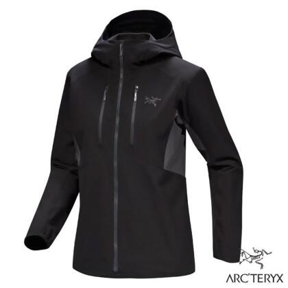 【ARCTERYX 始祖鳥】女 Psiphon 透氣防風耐磨軟殼連帽外套.登山健行夾克/X000009515 黑/墨灰 
