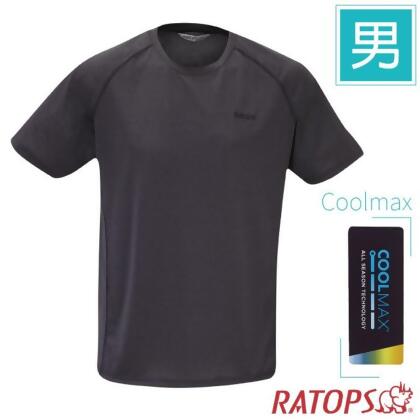 【瑞多仕-RATOPS】男款 COOLMAX 輕量圓領衫(爬線).運動休閒衫.防晒衣/ 吸濕/DB1736 黑灰/黑 