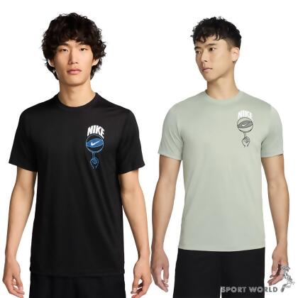 【下殺】Nike 短袖上衣 男裝 排汗 籃球印花 黑/綠 FZ8098-010/FZ8098-370 