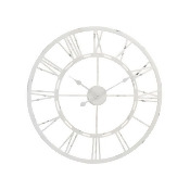 Metal Skeleton Clock in Antique White Metal Skeleton Clock in Antique White