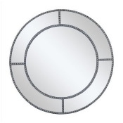 Diamante Round Mirror Silver Diamante Round Mirror Silver