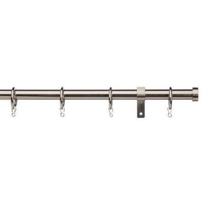 Trinity Satin Steel Extendable Curtain Pole Dia 16 19mm Satin