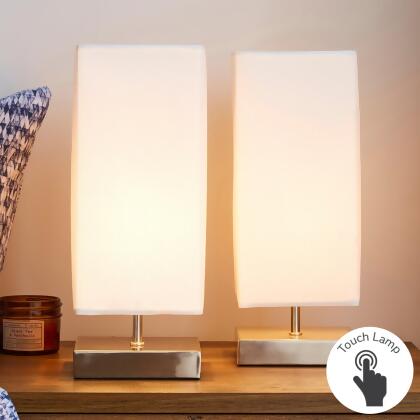 charlotte grey touch dimmable table lamps