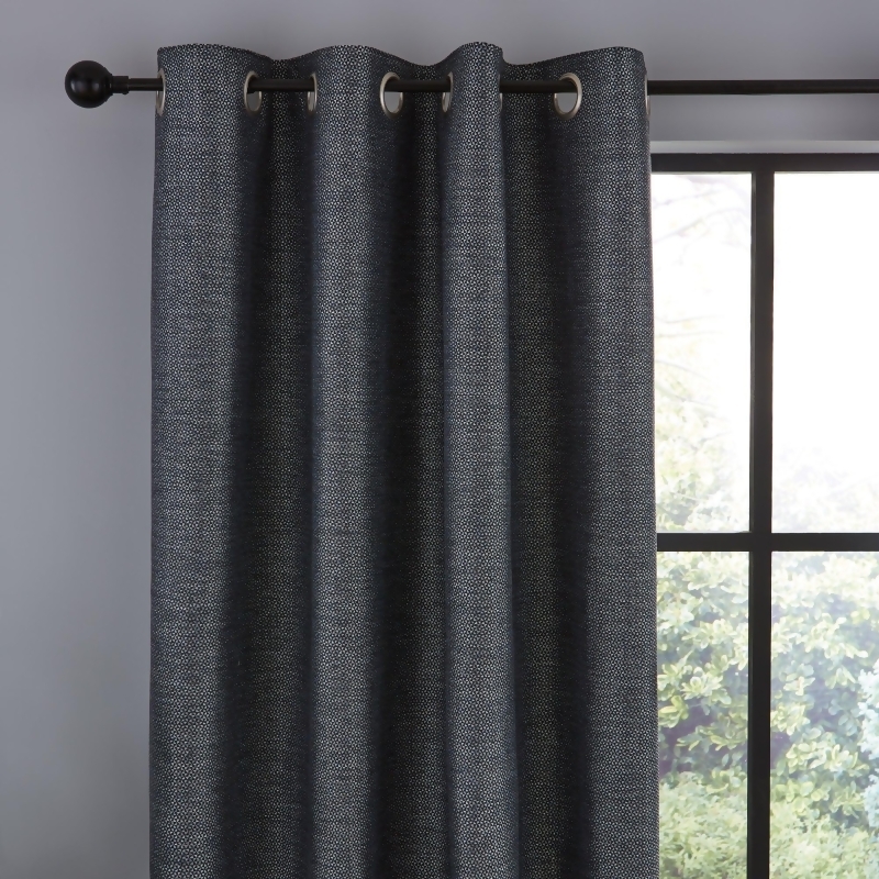 Dunelm Navy Blue Eyelet Curtains