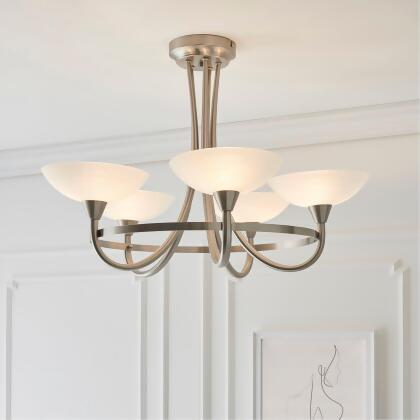 valencia 5 light jewel chrome flush ceiling fitting